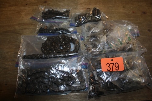 ASSORTED ROLLER CHAIN, I/2 LINKS, JOINERS