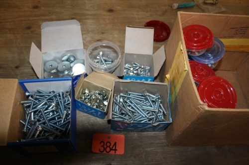 CARRIAGE BOLTS, FENDER WASHERS, LOCK NUTS