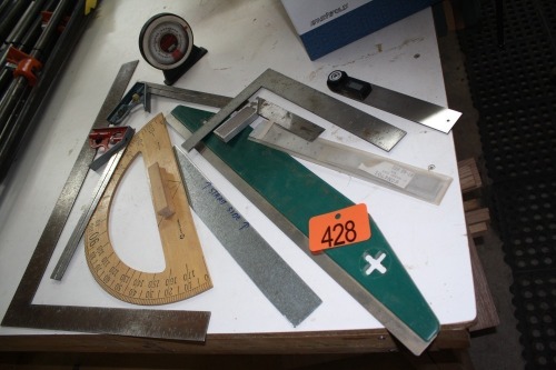 CARPENTER SQUARE, ANGLE GAUGE, DIGITAL PROTRACTOR, ASSORTED CARPENTRY