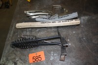 STAINLESS STEEL WIRE BRUSHES, CHIPPING HAMMERS, VISE GRIP CLAMPS