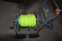 YARDWORKS ROLLING HOSE CART W/ 50' RUBBER HOSE