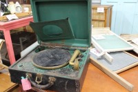 Victrola gramophone in case