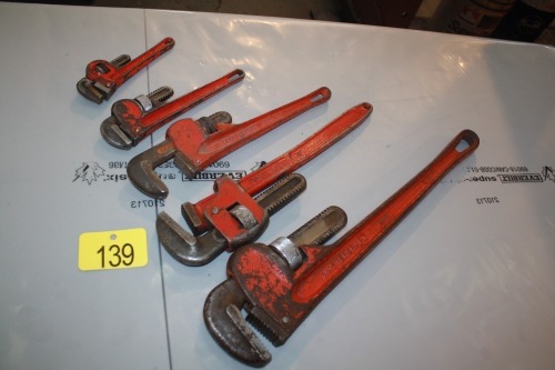 ASSORTED PIPE WRENCHES 8", 10", 14", 18" 24"