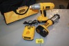 DEWALT 18 VOLT 1/2" DRIVER, TROUBLE LIGHT, 2 BATTERIES & CHARGER