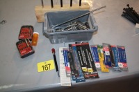 DRILL EXTENSIONS, ASSORTED DRILL BITS