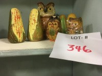owls salt & peppers, corn cob salt & peppers