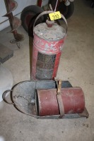 ANTIQUE FIRE EXTINGUISHER & SCOOP