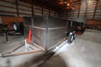 HOMEMADE TANDEM AXLE UTILITY/ DUMP TRAILER W/14' BOX, 4' SIDES, FOLDING RAMP- NO FLOOR OR LIGHTS