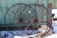 3 - 54" STEEL WAGON WHEELS