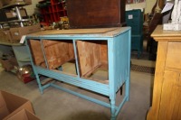 blue painted buffet