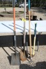 2 - SHOVELS, AXE, GARDEN WEEDER