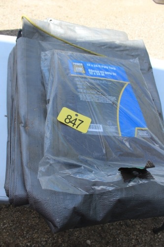 LARGE POLY TARP, NEW 12' X 24' POLY TARP