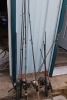2 - TACKLE BOXES W/ LURES, ASSORTMENT OF FISHING RODS - 2